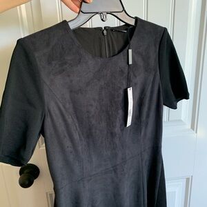 Elie Tahari Black Suede Shift Dress NWT size 6